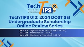 𝐌𝐀𝐓𝐇𝐄𝐌𝐀𝐓𝐈𝐂𝐒  DOSTSEI Undergraduate Scholarship Online Review Series  Session 3 March 10 [upl. by Irual]