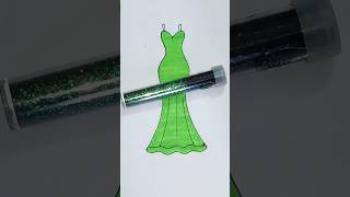 dress 💚 made by glitter satisfying creative artdressglitter [upl. by Eillat]