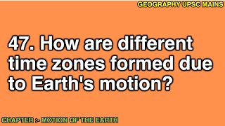 247 Formation of Time Zones Due to Earths Motion  Understanding Global Time Differences [upl. by Corabelle]