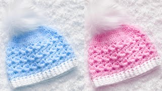 HERMOSO PATRON DE CROCHET Gorrito para bebe con ganchillo TEJELO EN TODAS LAS MEDIDAS PRINCIPIANTES [upl. by Geer]