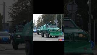 gepanzerte Sonderwagen rollen durch Offenbach Fahrtraining der Bereitschaftspolizei Mühlheim [upl. by Moskow]