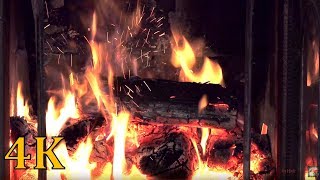 Pure fire sound 4K fire flames 1 hour 20 min REAL TIME Fireplace [upl. by Medora338]