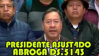 PRESIDENTE ARCE ABROGA DECRETO 5143 PARA EVITAR MOVILIZACIONES EN BOLIVIA [upl. by Reidar309]