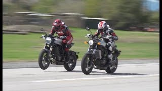 2018 Husqvarna Vitpilen 701 vs 2018 Yamaha XSR700 Drag Race [upl. by Lenneuq204]