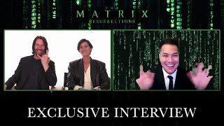 GSC x The Matrix Resurrections Interview with Keanu Reeves amp CarrieAnne Moss [upl. by Alburga]