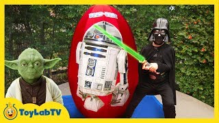 GIANT EGG SURPRISE OPENING Star Wars The Force Awakens Toys Kids Video [upl. by Thornie]