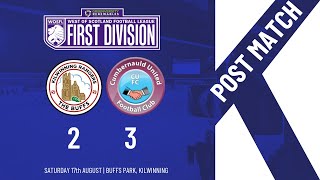 POST MATCH Kilwinning Rangers 23 Cumbernauld Utd [upl. by Amsaj]