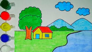 Scenery Drawing for Kids  Baby Drawing  How to draw [upl. by Kawai]