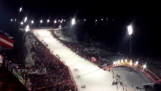 Nightrace Schladming 2016  Marcel Hirscher  LIVE  Tribüne  1 Durchgang [upl. by Enos]