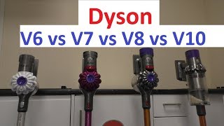 Dyson Comparison V6 vs V7 vs V8 vs V10 [upl. by Elik]