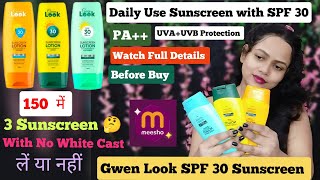 Winter Daily Use GWEN LOOK SPF 30 Sunscreen with No White Cast for all skin types Review Uses Detail [upl. by Carbo]