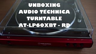 Unboxing AudioTechnica ATLP60XBTRD Fully Automatic Wireless BeltDrive Turntable RedBlack [upl. by Atiekram]