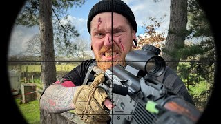 Unforgiving Sniper Rips Into Faces During Intense Airsoft Trench Battle [upl. by Baillieu]