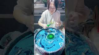 To make a colored bag with natural lacquer painting art diy [upl. by Inalaehon]