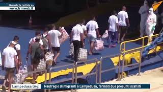 Lampedusa Ag  Naufragio di migranti a Lampedusa fermati due presunti scafisti [upl. by Elga470]