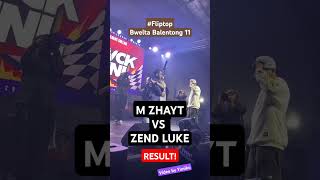 M ZHAYT VS ZEND LUKE RESULT FLIPTOP BWELTABALENTONG11 [upl. by Byrdie]