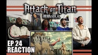 EREN VS FEMALE TITAN 2 ATTACK ON TITAN EP 24 REACTIONREVIEW [upl. by Ailemac378]