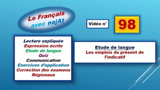 Les emplois du présent de lindicatif leçon 81 Étude de langue [upl. by Gaidano]