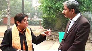 NDTVs Ravish Kumar interviews BJPs chief ministerial candidate Kiran Bedi [upl. by Odraccir]