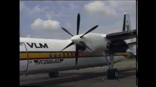 VLM Airlines Fokker 50 lowpass at Antwerp Airport [upl. by Jump]