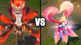 Immortalized Legend Ahri vs Star Guardian Ahri Skins Comparison League of Legends [upl. by Elpmid]