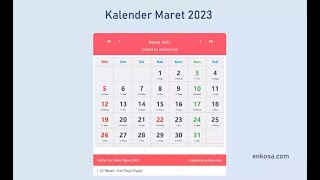 Kalender Bulan Maret 2023 [upl. by Ailes3]