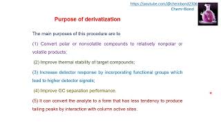 Derivatization in Gas Chromatography Part I [upl. by Gnut757]