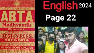 Madhyamik abta test paper 202324 English page 22 solved [upl. by Ludeman]