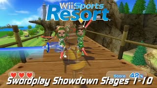 Wii Sports Resort  Swordplay Showdown Stages 110 Untouched [upl. by Mackenie]