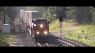 Stack Trains and Foreign power on BNSFs Kootenai River Subdivision [upl. by Roid]