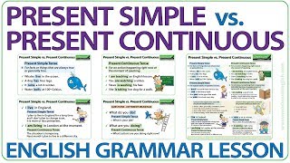 Present Simple vs Present Continuous Tense  Learn English Grammar  ESOL Lesson [upl. by Samul779]