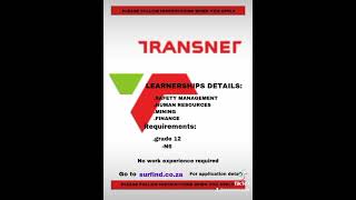 Transnet Learnerships apply now 2024 [upl. by Friede]