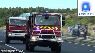 Feu sur lautoroute A9 Narbonne  Arrivée des secours [upl. by Atinra]