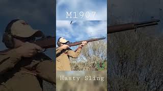 Using the M1907 gun sling as a hasty sling can quickly aid in steadying the rifle [upl. by Damian964]