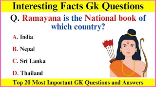 Top 20 Gk Questions and Answers  Interesting General Knowledge  Gk GS  Gk in English [upl. by Yelreveb]