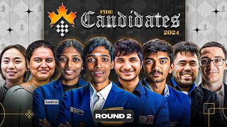 FIDE Candidates 2024  Round 2  Vidit beats Naka Gukesh beats Pragg  Live Harshit Samay Sagar [upl. by Ytrebil]