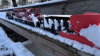 Garden trains plowing snow [upl. by Teeniv904]