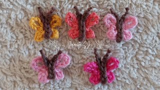 MINI MARIPOSAS TEJIDAS A CROCHET EN MINUTOS PASO A PASO [upl. by Ahsinej]