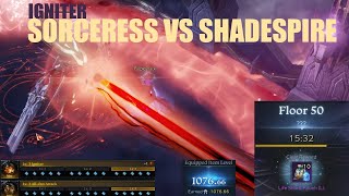 T 2 Igniter Sorceress VS Fatespire Floor 50 1080 ILV [upl. by Ahtiekahs]