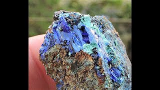 Linarite and Malachite mineral specimen from the King Arthur mine in Kirki Greece [upl. by Dias]