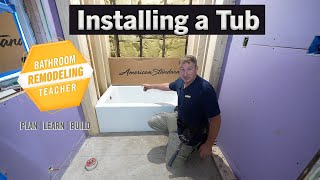 How to Install a Bathtub  Deep Soaker  American Standard Studio [upl. by Tterraj]