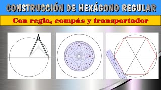 Construcción de hexágono regular con regla compas y transportador  Hexágono regular quidimat [upl. by Pollerd718]