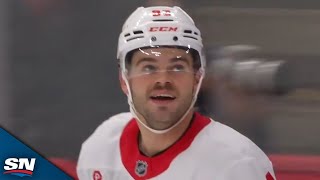 Red Wings Alex DeBrincat Buries BuzzerBeater vs Blackhawks [upl. by Eiramllij]