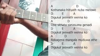 Kothanaka Sitiyath  කොතැනක සිටියත්  Guitar Chords  HR Jothipala Songs Chords Easy Guitar Chords [upl. by Kcirdehs]