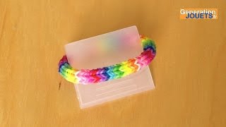 Tuto bracelet en élastiques sans machine avec un tricotin [upl. by Abisia359]