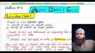 Leveling effect Acids bases and salts Lecture  14 urduhindi [upl. by Nolad863]