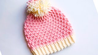 Gorro para bebe a crochet Como tejer gorrito para bebes Gorros a crochet paso a paso [upl. by Eden]