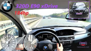 BMW 320d e90 184hp xDrive Test drive on Autobahn [upl. by Atiuqad]