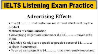 Advertising Effect listening practice test 2024 with answers  IELTS Real Exam Listening 2024  HD [upl. by Zoeller]