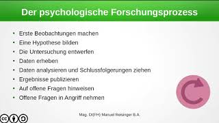 Psychologie  Forschungsmethoden  Der Forschungsprozess [upl. by Scibert]